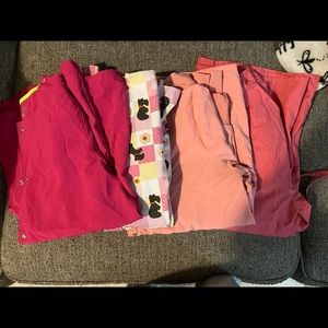 4  scrub jackets, Different shades of pink